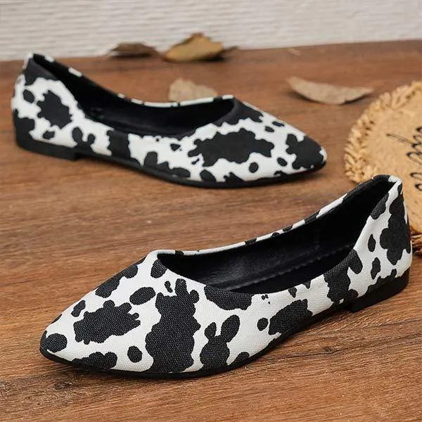 Women's Shallow Mouth Embroidered Pointed-toe Flat Shoes 28349182C